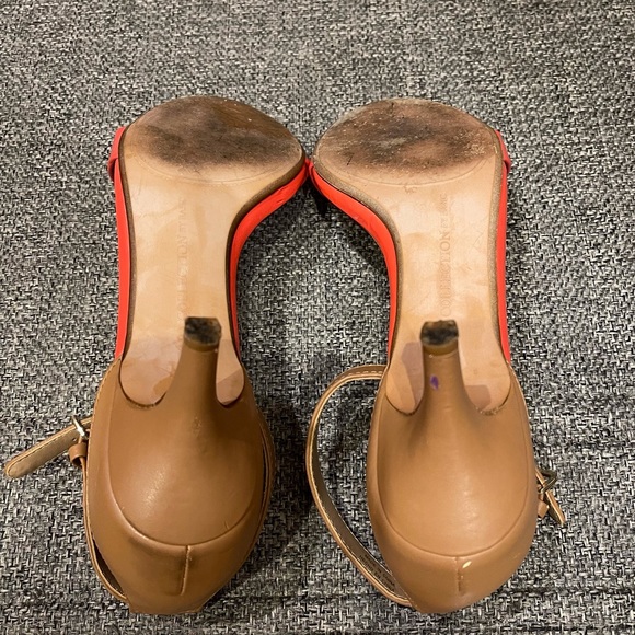 Zara Collection Women’s Neon Orange Ankle Strap Sandals, size 7 - Picture 7 of 7